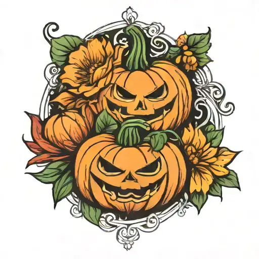 Pumpkin Flowers Intertwined