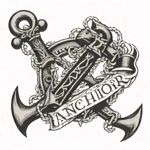 Anchor Tatoo With Letters A And J Scott Campbell