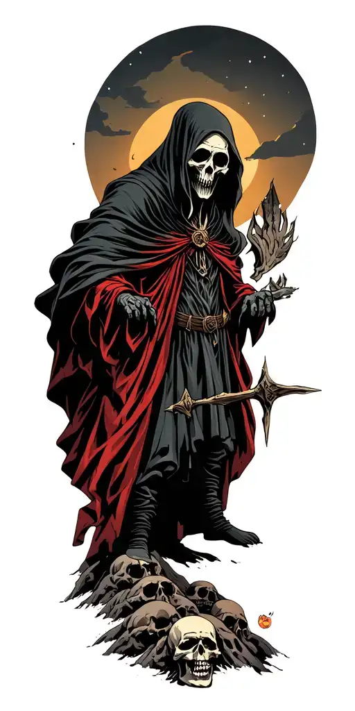 Grim Reaper On Mountain Of Skulls With 1 Survivor