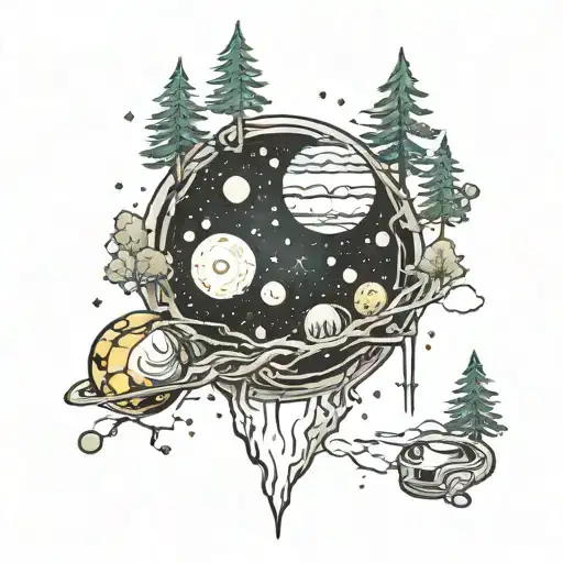 Woods With Space Planets