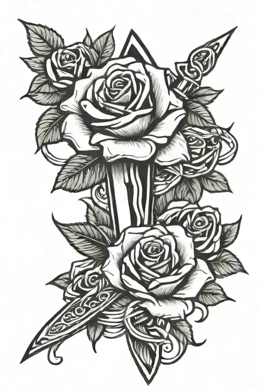 Dagger Roses With Ribbons