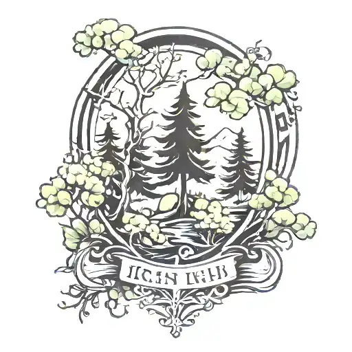 Irish Inspired With Black Pine Tree Forest