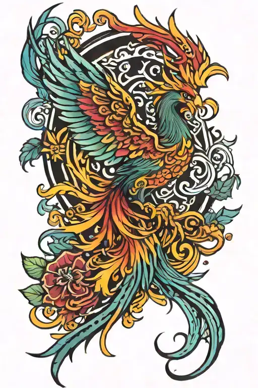 Phoenix Rising Bright Color