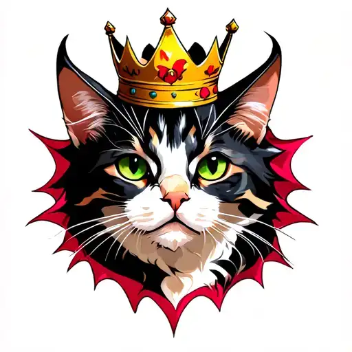 Devil Cat Wearing A Crown