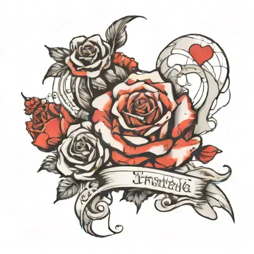 An Abstrakt Realistic Expression Of Broken Love With A Hint Suecide In Black End White Tettoo