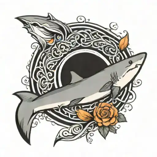 Shark Tail And Fox Tail Circled Together