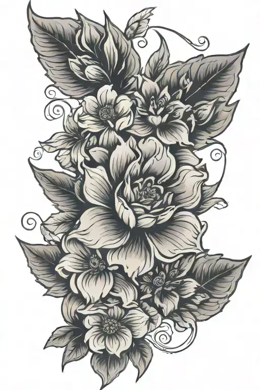 Floral Thigh Tattoo Thigh