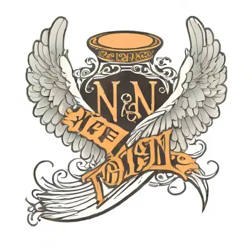 Angel Wings With Nan Text