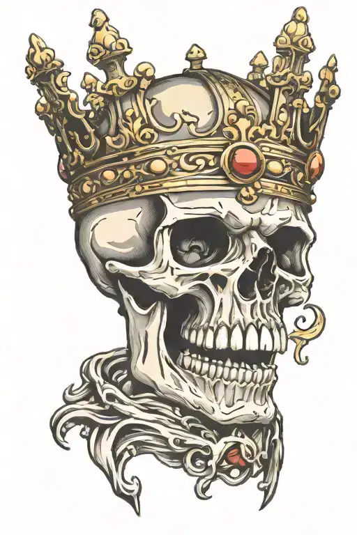 Skull Open Mouth Broke Hanging Crown