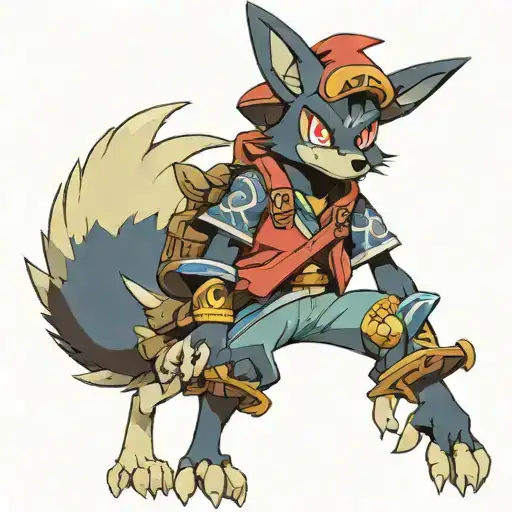 Lucario Wearing A Hidden Leaf Village Outfit