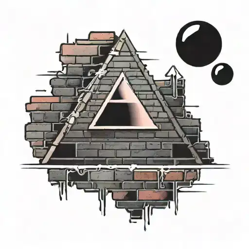 Dark Side Of The Moon With Brick Wall In The Background Pink Floyd
