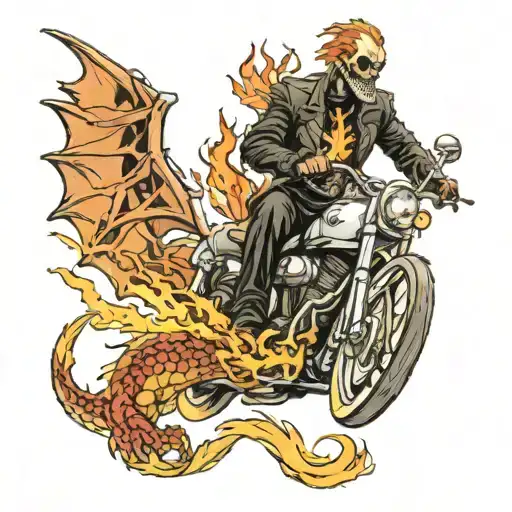 Ghost Rider And Dragon