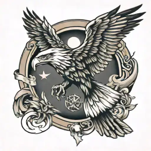 Stukas And Eagle Flying