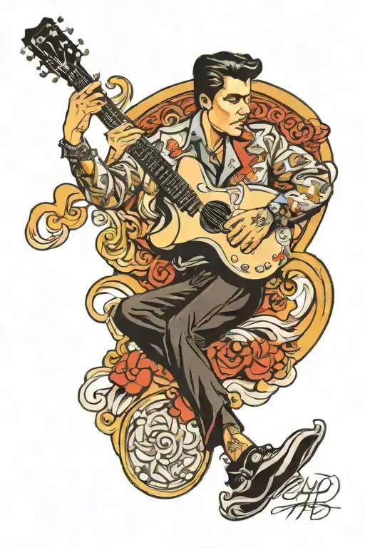 Elvis Presley Playing Guitar