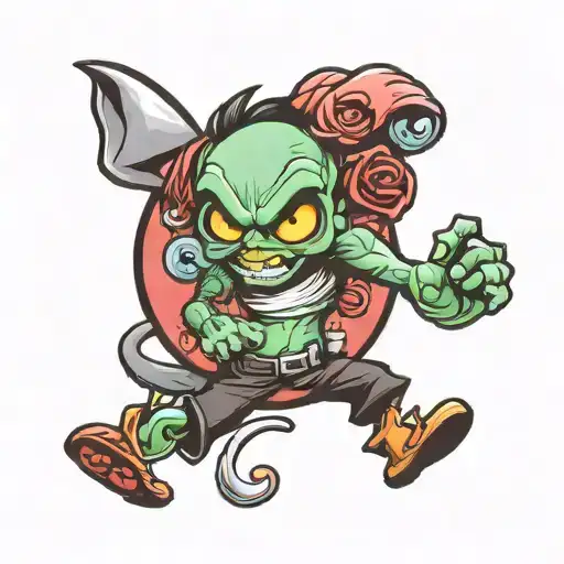 Full Sleeve Tattoo Cartoon Characters Incorporated