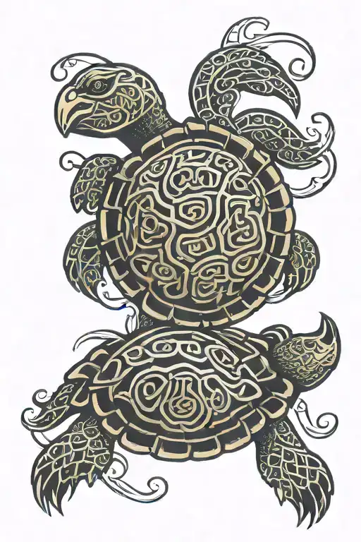 Celtic Turtle Swimming