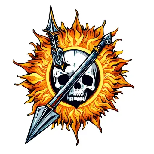 Mechanic Sun Spear Tattoo Design Inspired Tattoo Featuring