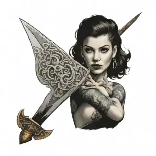 Portrait Of A Woman Holding A Sword