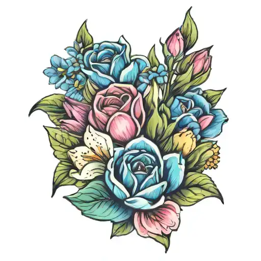 Flower Boquet With Lily Tulip Margarita Carnation Flower