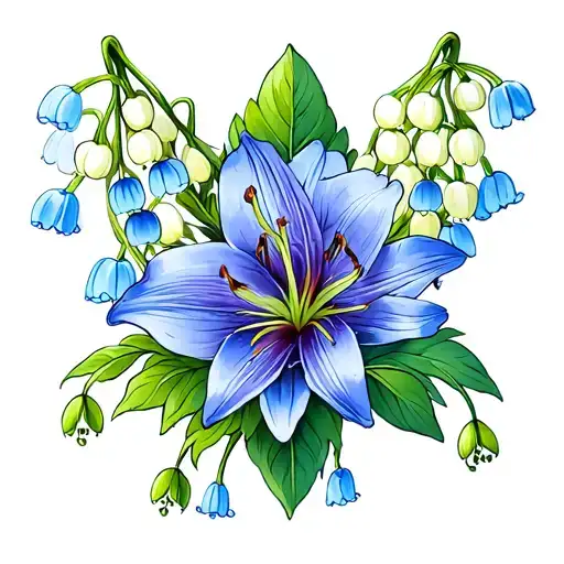 Bluebell And Lily Of The Valley Intertwined