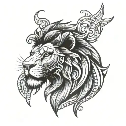 Chicano Style Lion Head