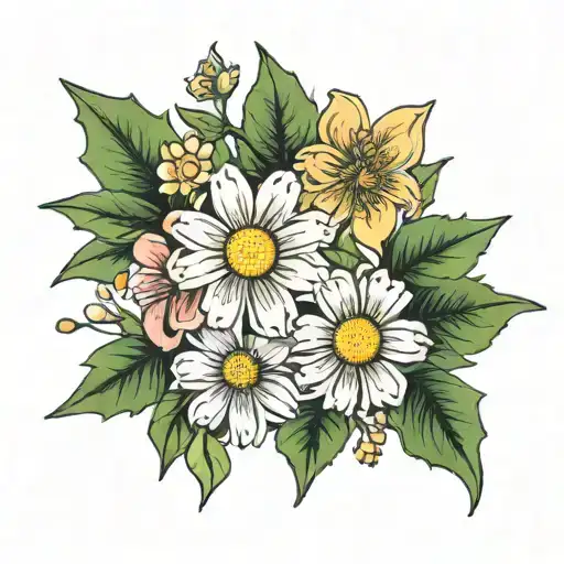 Holly Flower Daisy Jonquil And Primrose Flower Blooming
