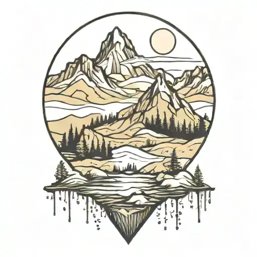 Minimalist Mountain Landscape