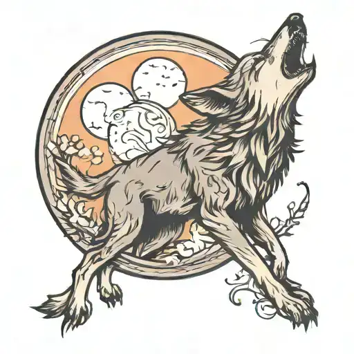 Phycotropic Wolf Howling At The Moon