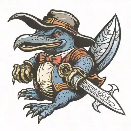 An Murderous Platypus With An Abaurdly Large Nutcher Knife And An Evil Grin