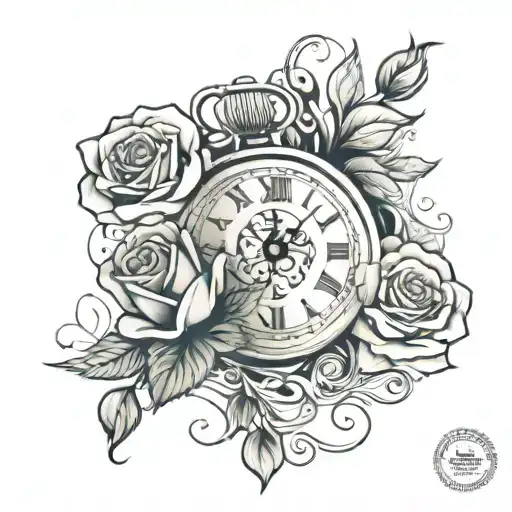 Roses And Clock