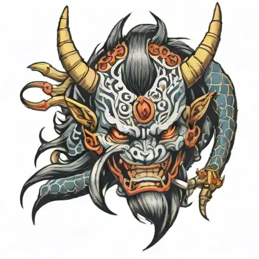 Oni Mask Dragon Wrapped