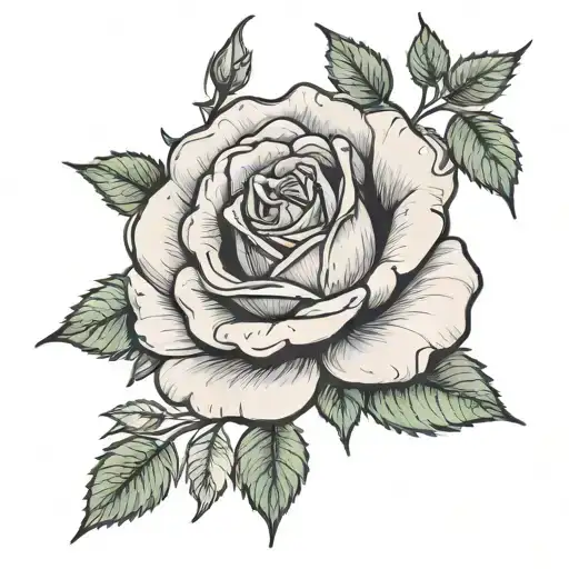Rose With Stem And The Writing Of Llc On Top
