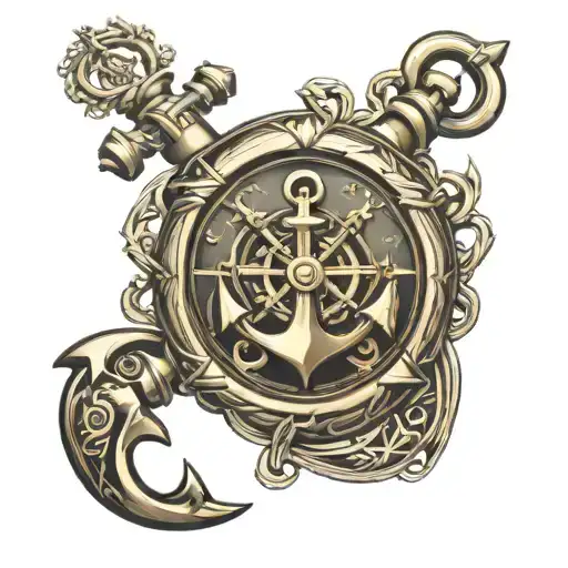 Ship Anchor Intertwind Pocket Watch Surrounded
