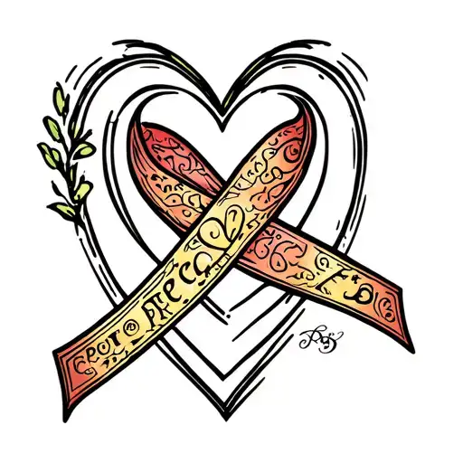 Ptsd Awareness Ribbon Childhood Cancer Ribbon Intertwined Heart