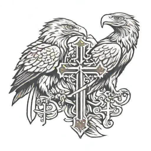 Eagles With Christian Cross
