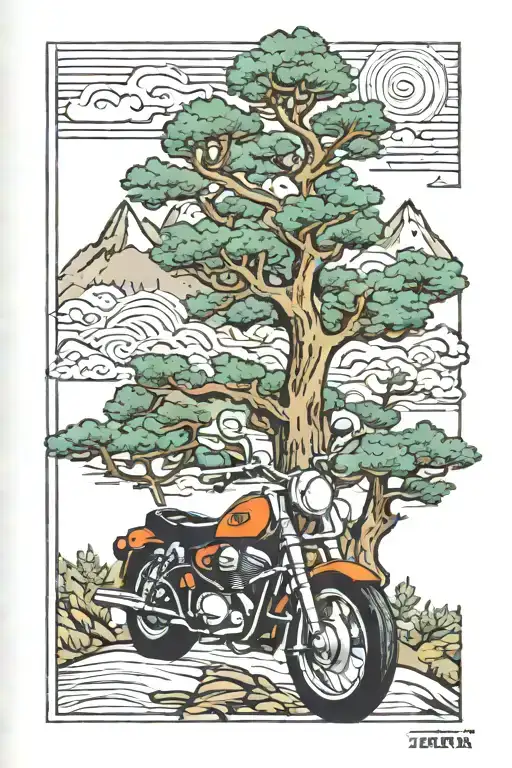 Mountain Trees Trek Motorcycle Book Open