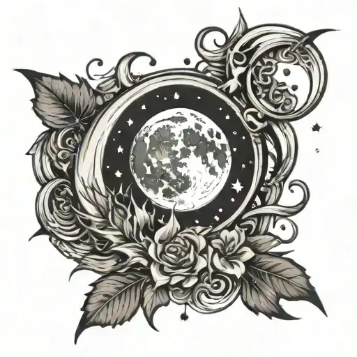 Sppoky Theme With Moon And Stars