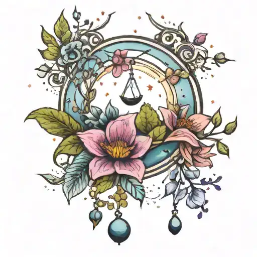 Libra Constellation Quarter Moon Flowers