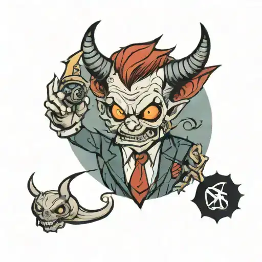 Cartoon Devil Wears A Suit