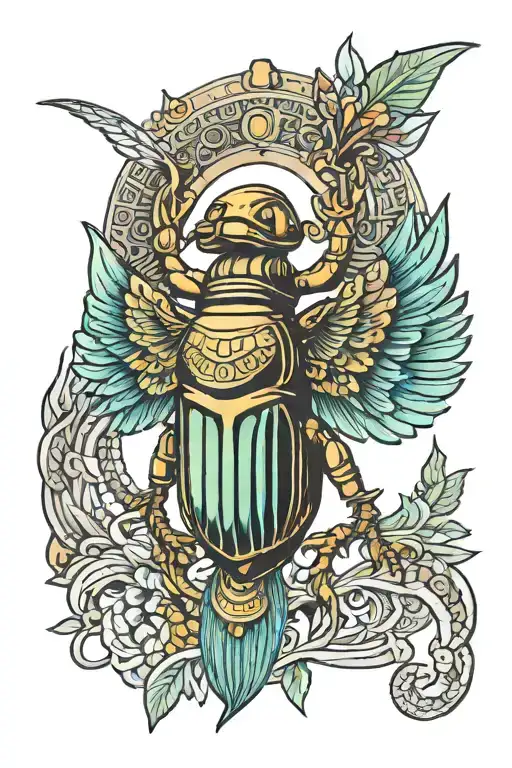 Egyptian Scarab Open Wing