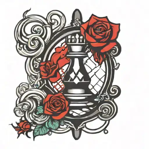 Squiggly Line Rose Chess Blood