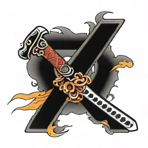 Katana With This Letter M G L O