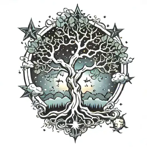 Tree Reaching To The Stars