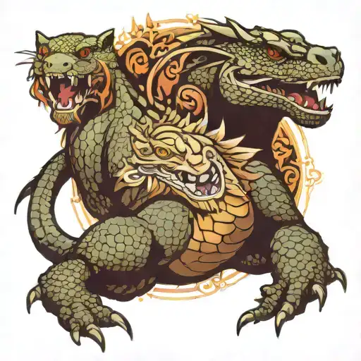 Komodo Dragon Lion Rome And