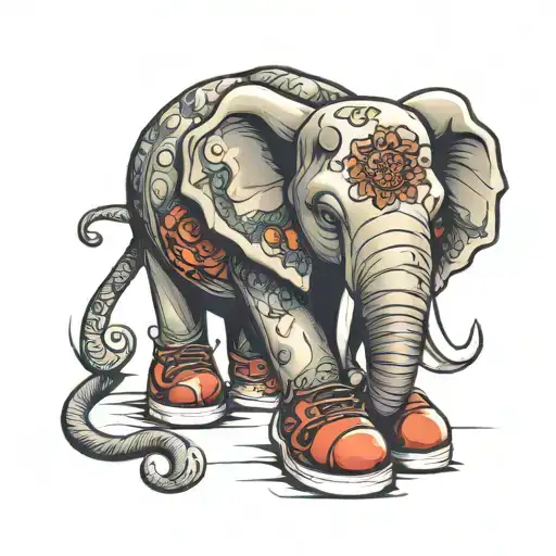 Elephant Wearimg Sneakers