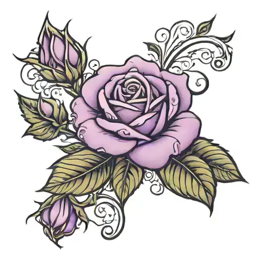 Purple Rose With Name Vontrice