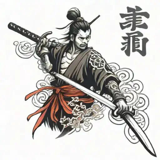 Samurai Sword With Japanese Letters