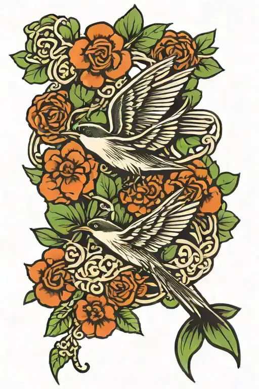 Shamrock And Swallow Wrist Bracelet