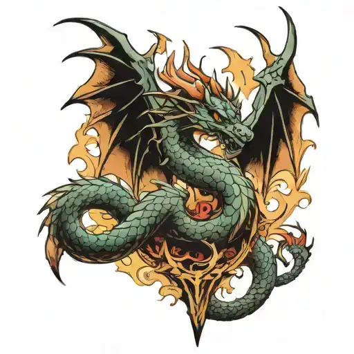 Dragon Around Pillar