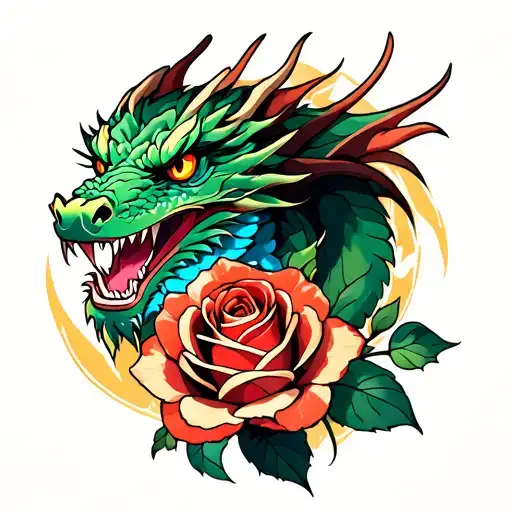 Dragon And Rose